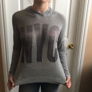 Grey “NYC” girls long sleeve